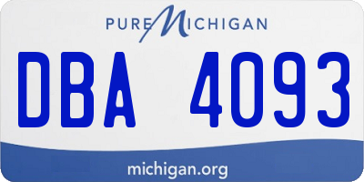 MI license plate DBA4093