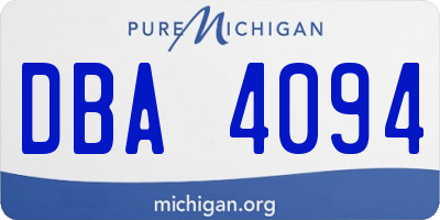 MI license plate DBA4094