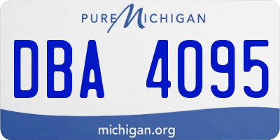 MI license plate DBA4095