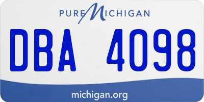 MI license plate DBA4098