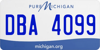 MI license plate DBA4099