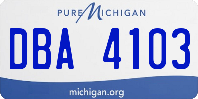 MI license plate DBA4103