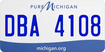 MI license plate DBA4108