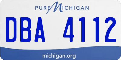 MI license plate DBA4112