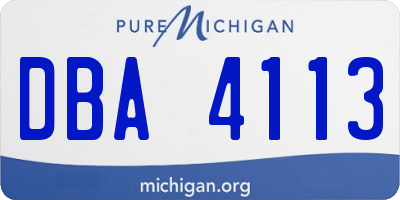 MI license plate DBA4113