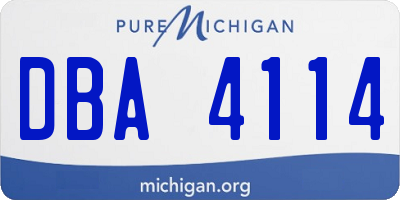 MI license plate DBA4114