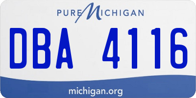 MI license plate DBA4116