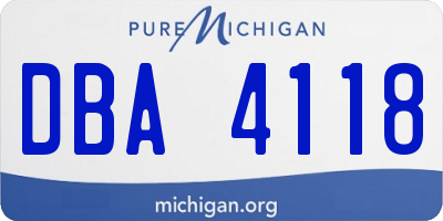 MI license plate DBA4118
