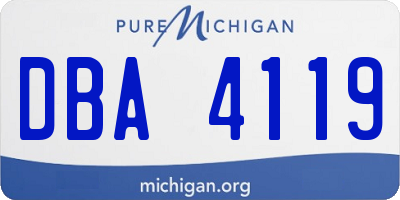 MI license plate DBA4119