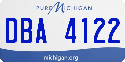 MI license plate DBA4122