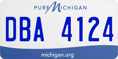MI license plate DBA4124