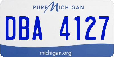 MI license plate DBA4127