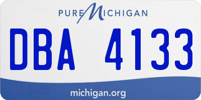 MI license plate DBA4133