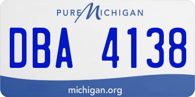 MI license plate DBA4138