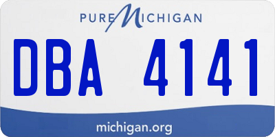 MI license plate DBA4141