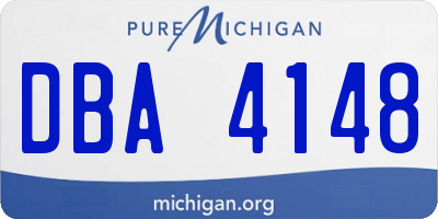 MI license plate DBA4148