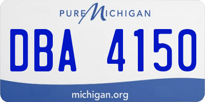 MI license plate DBA4150