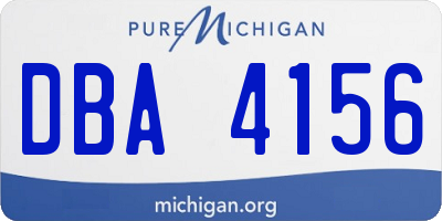 MI license plate DBA4156