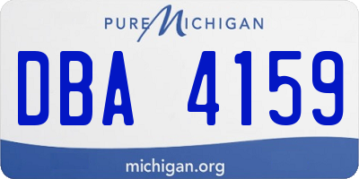 MI license plate DBA4159