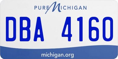 MI license plate DBA4160
