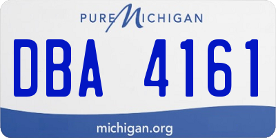 MI license plate DBA4161