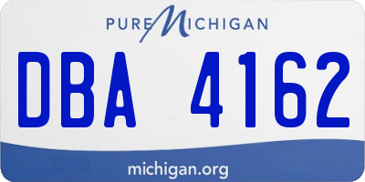 MI license plate DBA4162