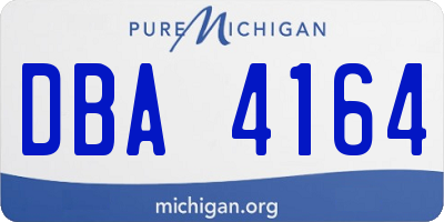 MI license plate DBA4164