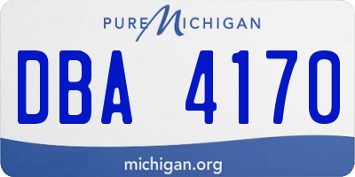 MI license plate DBA4170
