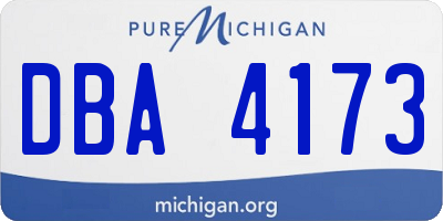 MI license plate DBA4173