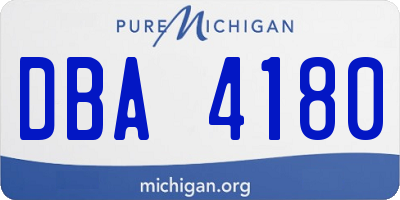 MI license plate DBA4180