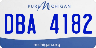 MI license plate DBA4182