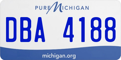 MI license plate DBA4188