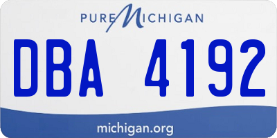 MI license plate DBA4192
