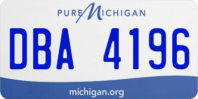 MI license plate DBA4196