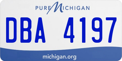 MI license plate DBA4197