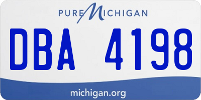 MI license plate DBA4198