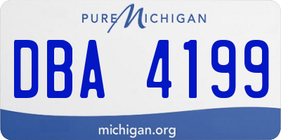 MI license plate DBA4199