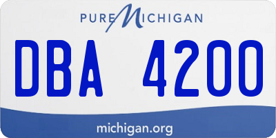 MI license plate DBA4200