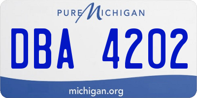 MI license plate DBA4202