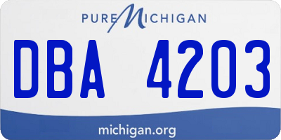 MI license plate DBA4203