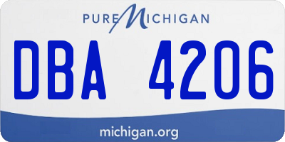 MI license plate DBA4206