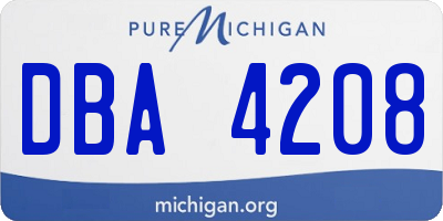 MI license plate DBA4208