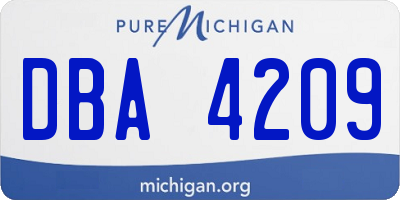 MI license plate DBA4209