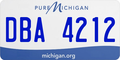 MI license plate DBA4212