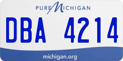 MI license plate DBA4214