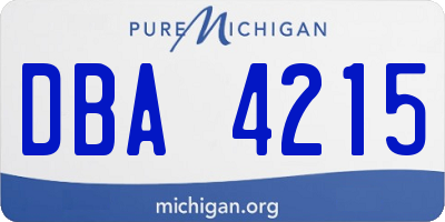 MI license plate DBA4215