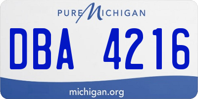 MI license plate DBA4216