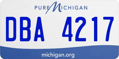 MI license plate DBA4217