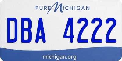 MI license plate DBA4222