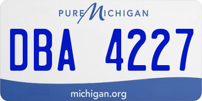 MI license plate DBA4227
